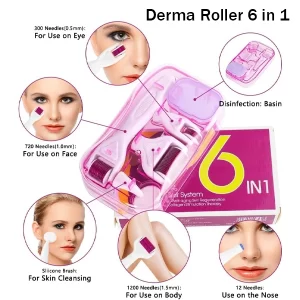 Derma Roller 6 in 1 na Twarz Ciało Oczy